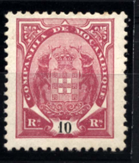 1678.jpg -     Lote:    1678            Companhia de Moçambique       Descrição:         1895 &mdash; Tipo "Elefantes". CE13, 10 reis lilás malva, papel porcelana, denteado 11 &frac12; (não catalogado neste denteado).        **       Valor Base:     &euro; 15,00     Valor Venda:     &euro; 44,00     