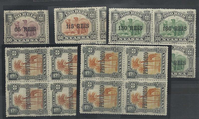 1690.jpg -     Lote:    1690            Companhia do Niassa       Descrição:         1903 &mdash; D. Carlos I. Selos de 1901, com sobretaxa + D. Carlos I. Selos de 1901 com sobrecarga "PROVISÓRIO". CE40/41** + CE43/44***. Duas séries completas em quadras. Valor de catálogo &euro; 56,00.        ***/**       Valor Base:     &euro; 12,00     Valor Venda:     &euro; 16,00     