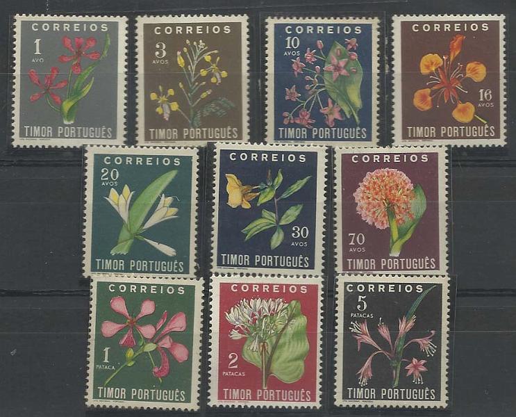 1723.jpg -     Lote:    1723            Timor       Descrição:         1950 &mdash; Flores tropicais. CE275/284. Série completa. Valor de catálogo &euro; 102,00.        **       Valor Base:     &euro; 25,00     Valor Venda:     Retirado     