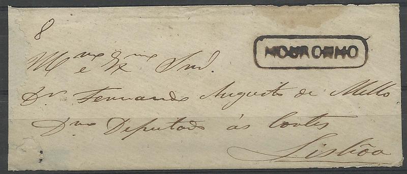 1762.jpg -     Lote:    1762            Portugal       Descrição:         Carimbos nominativos. 1867/70 &mdash; D. Luís I, fita curva, denteados. CE30, 25 reis carmim, sobre carta circulada de Mouronho, com trânsito por Tábua para Lisboa (11.08.69). Carimbos nominativos batidos a preto de "MOURONHO" e "TABOA".        Carta       Valor Base:     &euro; 125,00     Valor Venda:     Retirado     