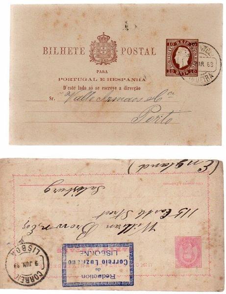 2071.jpg -     Lote:    2071                   Descrição:      Portugal   &mdash; Álbum com 72 inteiros postais desde D. Luís I, fita direita até D. Carlos I. Lote a ver.        Lote       Valor Base:     &euro; 60,00     Valor Venda:     &euro; 80,00     
