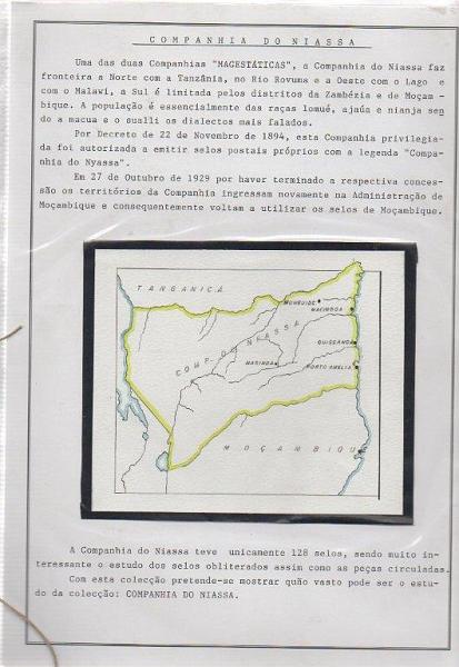 2098.jpg -     Lote:    2098                   Descrição:      Companhia do Niassa   &mdash; Estudo montado em 17 folhas com selos isolados, múltiplos e um sobrescrito. Lote a ver.        Lote       Valor Base:     &euro; 250,00     Valor Venda:     Retirado     