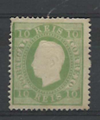 2294.jpg -     Lote:    2294      Lotes pelo Correio      Portugal       Descrição:         1879/80 &mdash; D. Luís i. Fita direita. Novas cores. CE49, 10 reis verde amarelo, denteado 13 &frac12;. Valor de catálogo &euro; 208,00.        *       Valor Base:     &euro; 20,00     Valor Venda:     &euro; 20,00     