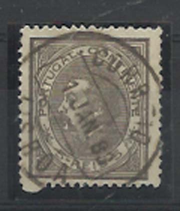 2296.jpg -     Lote:    2296      Lotes pelo Correio      Portugal       Descrição:         1880/81 &mdash; D. Luís I. De perfil. CE52, 5 reis preto castanho, denteado 12 &frac12;, papel liso. Um dente curto. Valor de catálogo &euro; 7,50.        O       Valor Base:     &euro; 2,00     Valor Venda:     &euro; 2,00     