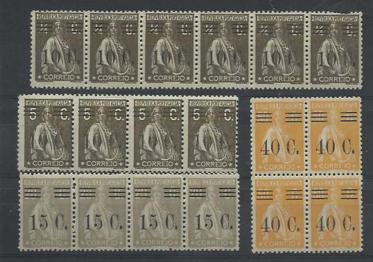 2317.jpg -     Lote:    2317      Lotes pelo Correio      Portugal       Descrição:         1928/29 &mdash; Ceres, com sobretaxa. Lote composto por: CE453 (tira de 6), CE458 (tira de 4), CE461 (tira de 4), CE470 (quadra), CE477 (tira de 4), CE465 (tira de 3) e CE469 (quadra). Valor de catálogo 53,90.        Lote       Valor Base:     &euro; 8,00     Valor Venda:     &euro; 8,00     