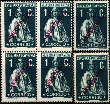 2349.jpg -     Lote:    2349      Lotes pelo Correio      Portugal       Descrição:         1912 &mdash; Imposto Postal. Ceres, com sobrecarga. CE IP3, 1c verde. Lote composto por quadra + 2 selos simples. Valor de catálogo &euro; 110,40.        ***       Valor Base:     &euro; 16,00     Valor Venda:     &euro; 16,00     