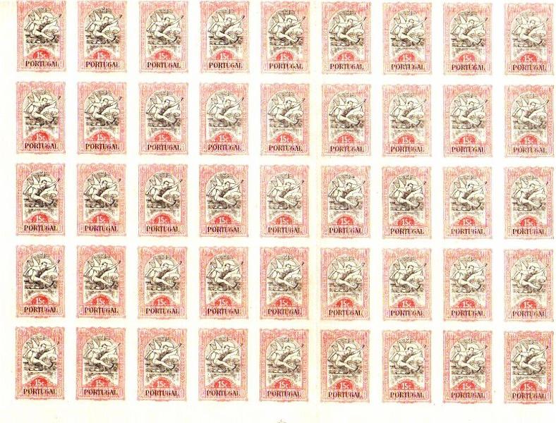 2354.jpg -     Lote:    2354      Lotes pelo Correio      Portugal       Descrição:         1928 &mdash; Imposto Postal. Jogos Olímpicos. CE IP21. 15C rosa e preto. Folha completa de 90 selos. Valor de catálogo &euro; 900,00.        ***       Valor Base:     &euro; 25,00     Valor Venda:     &euro; 40,00     