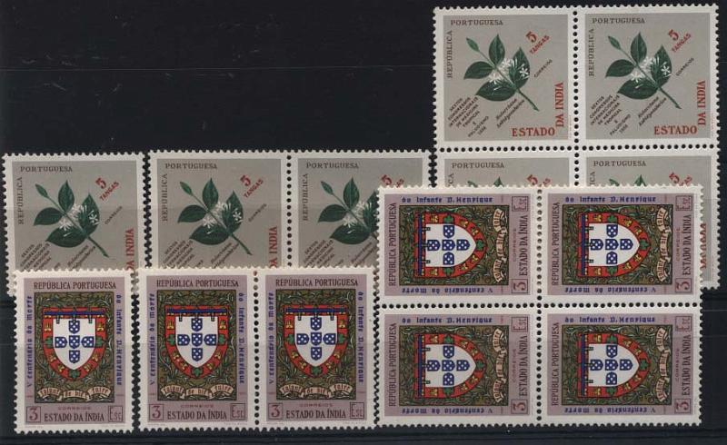 2384.jpg -     Lote:    2384      Lotes pelo Correio      Índia       Descrição:         1958/60 &mdash; Sextos Congressos Internacionais de Medicina Tropical e Paludismo + 5.º Centenário da Morte do Infante D. Henrique. CE476 + CE525. Lote composto por séries simples + série em pares e série em quadras. Valor de catálogo &euro; 23,80.        ***       Valor Base:     &euro; 5,00     Valor Venda:     &euro; 15,00     