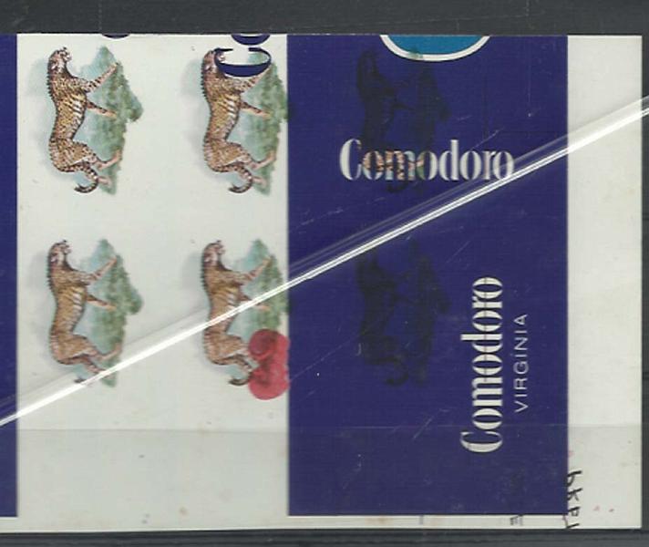 2518.jpg -     Lote:    2518      Lotes pelo Correio             Descrição:      Moçambique * Palops.   1976 &mdash; Fauna. CE50, 4$00. Ensaio com 4 exemplares, sobre papel anteriormente utilizado na impressão de maços de tabaco "Comodoro".        *       Valor Base:     &euro; 8,00     Valor Venda:     Retirado     