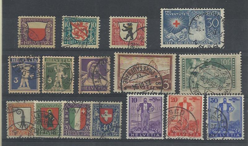 2524.jpg -     Lote:    2524      Lotes pelo Correio             Descrição:      Suíça   &mdash; Lote de 15 selos usados. Yv192/195, 23&frac12;34, 24&frac12;45, 286/288.        O       Valor Base:     &euro; 30,00     Valor Venda:     Retirado     