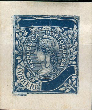 0113.jpg -     Lote:    113      Colecção "Os Lusíadas"             Descrição:         1916 &mdash; Lusíadas. Precursores. Prova não denteada, em papel porcelana colorido sem abertura no cunho da taxa e legenda do país, em azul. Desenho de Artur Alves Cardoso e gravura de Arnaldo Fragoso. Tipografada.        PRV       Valor Base:     &euro; 25,00     Valor Venda:     &euro; 25,00     