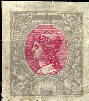 0115.jpg -     Lote:    115      Colecção "Os Lusíadas"             Descrição:         1926 &mdash; Lusíadas. Precursores. Estudo para a substituição da série base "Ceres". Concurso de 1926. Ensaio em papel liso, em vermelho e cinzento. Cercadura e busto tipografados, da autoria de Artur Alves Cardoso.        PRV       Valor Base:     &euro; 25,00     Valor Venda:     &euro; 25,00     