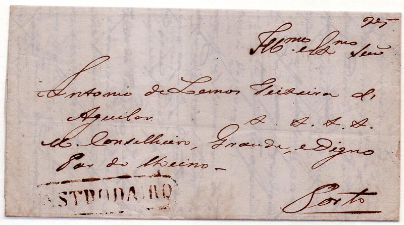 0241.jpg -     Lote:    241            Portugal        Descrição:      Castro Dairo   &mdash; A sépia, GM CDR2, em carta datada de Castro D'Aire (18.05.52) para o Porto (21.05.52), com o porte manuscrito a sépia de 25 reis. MR.        Carta       Valor Base:     &euro; 50,00     Valor Venda:     &euro; 110,00     