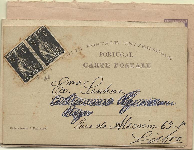 0516.jpg -     Lote:    516            Portugal       Descrição:         1955/57 &mdash; Carta Universal. Selo tipo Cavaleiro Medieval. OM5, 1$00 castanho-vermelho. Série A 14 (Fevereiro 1957).        IN       Valor Base:     &euro; 50,00     Valor Venda:     &euro; 55,00     