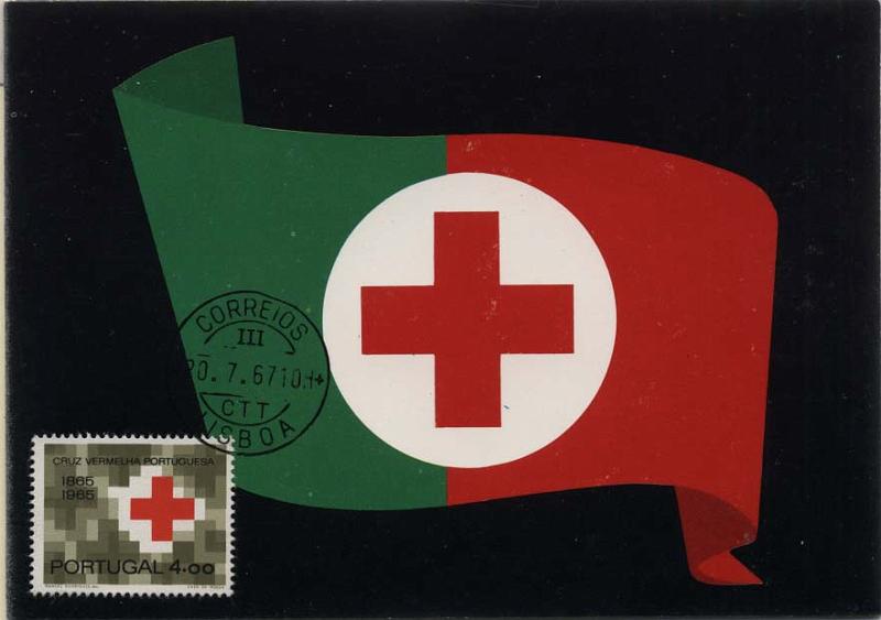 0578.jpg -     Lote:    578                   Descrição:         Cruz Vermelha Portuguesa &mdash; Lote de dois postais concordantes com os selos de 1$00 e 4$00 do 1.º Centenário da CVP CE958/959, obliterados com a marca de dia de Lisboa (20.07.67).        PM       Valor Base:     &euro; 10,00     Valor Venda:     &euro; 20,00     