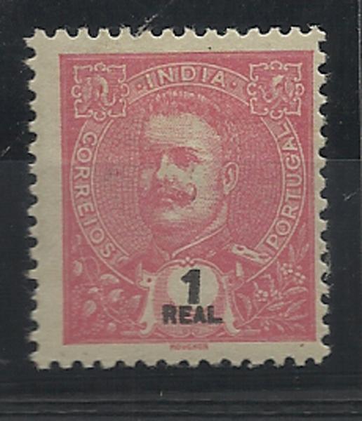 0807.jpg -     Lote:    807            Índia       Descrição:         1903 &mdash; D. Carlos I. Novas cores e valores. CE185, 1 real. Prova em rosa. MB e R.        PRV       Valor Base:     &euro; 20,00     Valor Venda:     Retirado     