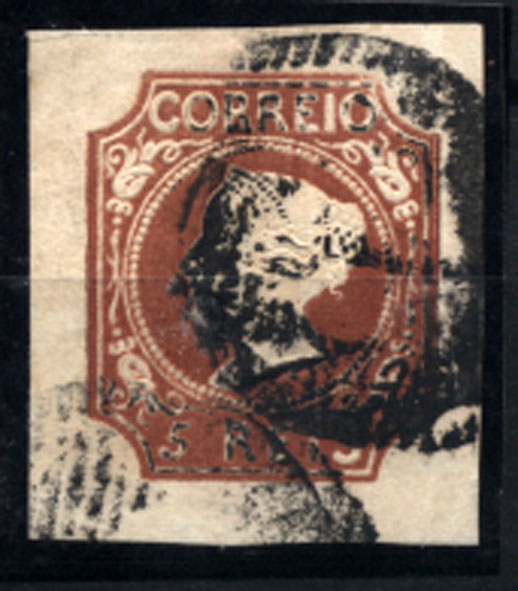 1032.jpg -     Lote:    1032            Portugal       Descrição:         1853 &mdash; D. Maria I. CE1, 5 reis castanho, cunho I. Selo com margens excepcionais. MB. Valor de catálogo &euro; 1.570,00.        O       Valor Base:     &euro; 200,00     Valor Venda:     &euro; 500,00     