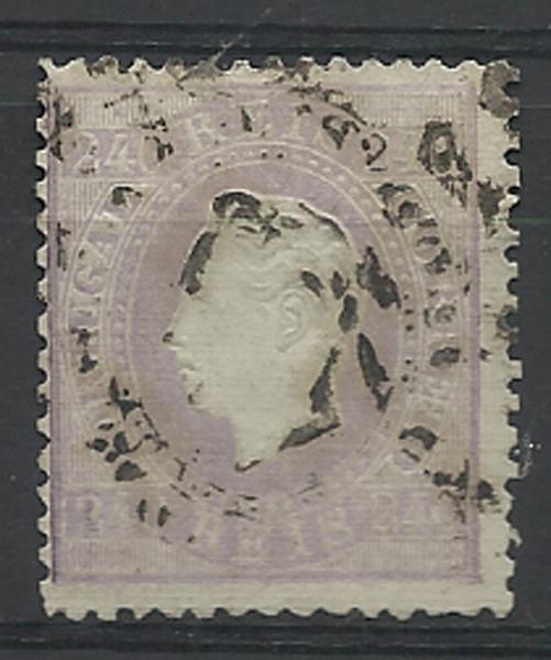 1058.jpg -     Lote:    1058            Portugal       Descrição:         1870/76 &mdash; D. Luís I. Fita direita. CE46, 240 reis lilás claro, papel costelado horizontal na frente do selo, denteado 12 &frac12;. Valor de catálogo &euro; 4.270,00.        O       Valor Base:     &euro; 200,00     Valor Venda:     &euro; 260,00     