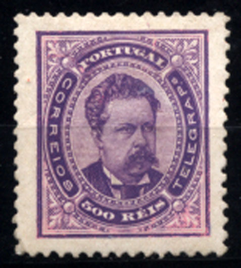 1065.jpg -     Lote:    1065            Portugal       Descrição:         1884/87 &mdash; D. Luís I. De frente. Novos valores. CE65, 500 reis violeta, denteado 12 &frac12;. Valor de catálogo &euro;467,00.        **       Valor Base:     &euro; 50,00     Valor Venda:     &euro; 120,00     