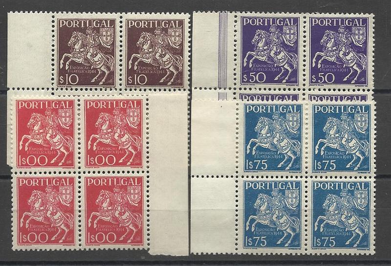 1122.jpg -     Lote:    1122            Portugal       Descrição:         1944 &mdash; 3.ª Exposição Filatélica Portuguesa. CE636/39. Série completa em quadras. Valor de catálogo &euro; 80,40.        ***       Valor Base:     &euro; 18,00     Valor Venda:     &euro; 18,00     