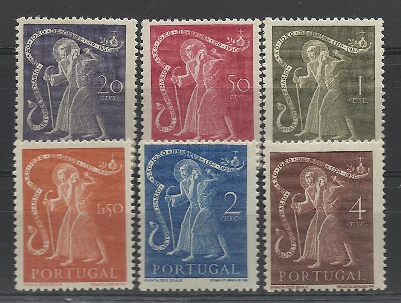 1143.jpg -     Lote:    1143            Portugal       Descrição:         1950 &mdash; 4.º Centenário da Morte de S. João de Brito. CE723/28. Série completa. Valor de catálogo &euro; 186,00.        ***       Valor Base:     &euro; 38,00     Valor Venda:     &euro; 38,00     