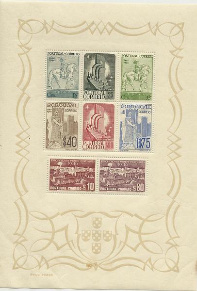 1192.jpg -     Lote:    1192            Portugal       Descrição:         1940 &mdash; 8.º Centenário da Fundação. CE BLC2. Duas pequenas manchas. Lote a ver. Valor de catálogo &euro; 543,00.        BLC***       Valor Base:     &euro; 55,00     Valor Venda:     Retirado     
