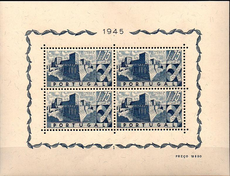 1205.jpg -     Lote:    1205            Portugal       Descrição:         1946 &mdash; Castelos de Portugal. CE BLC10. Valor de catálogo &euro; 338,00.        BLC***       Valor Base:     &euro; 50,00     Valor Venda:     &euro; 50,00     