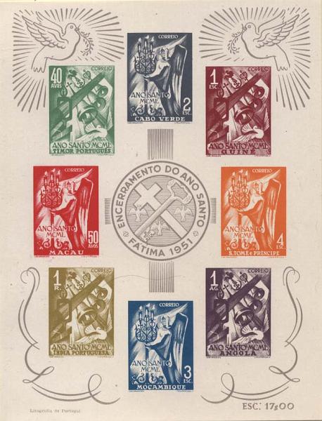 1229.jpg -     Lote:    1229            Ultramar       Descrição:         Ultramar. 1951 &mdash; Ano Santo. CE BLC2. Valor de catálogo &euro; 100,00.        BLC***       Valor Base:     &euro; 25,00     Valor Venda:     &euro; 40,00     