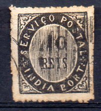 1291.jpg -     Lote:    1291            Índia       Descrição:         1871 &mdash; Nativos * Tipo I. CE1, 10 reis preto, papel fino. Valor de catálogo &euro; 530,00.        O       Valor Base:     &euro; 100,00     Valor Venda:     &euro; 100,00     