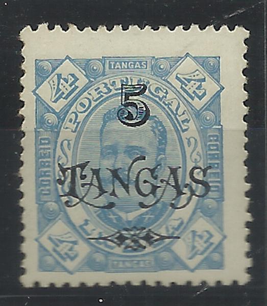 1347.jpg -     Lote:    1347            Índia       Descrição:         1902 &mdash; D. Carlos I tipo Diogo Neto, com sobretaxa. CE181, 5T s/ 4T azul, denteado 12 &frac12;, papel pontinhado. Valor de catálogo &euro; 300,00. MB e MR.        **       Valor Base:     &euro; 75,00     Valor Venda:     &euro; 130,00     