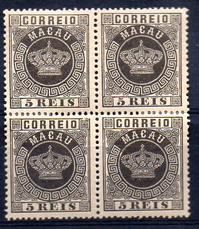 1351.jpg -     Lote:    1351            Macau       Descrição:         1884 &mdash; Tipo Coroa. CE1, 5 reis preto, denteado 13 &frac12;. Valor de catálogo &euro; 60,00. MB.        ***       Valor Base:     &euro; 20,00     Valor Venda:     &euro; 36,00     