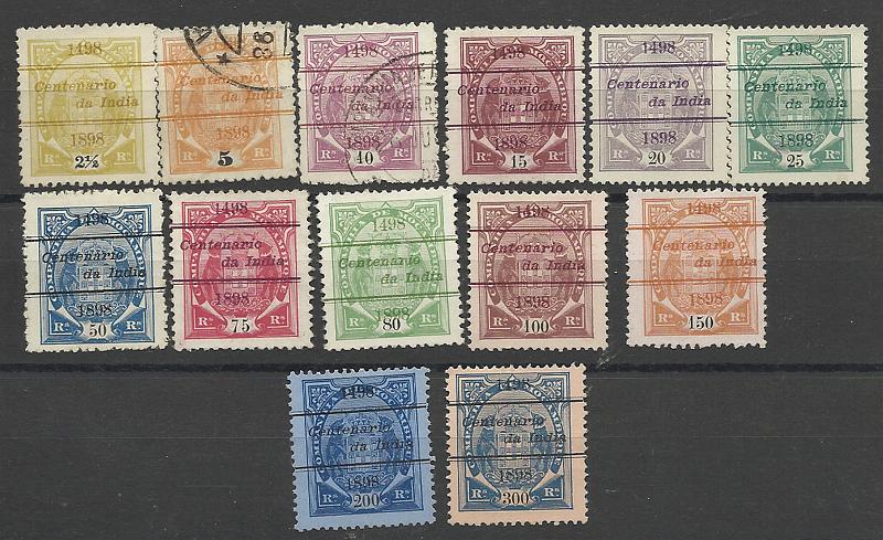 1471.jpg -     Lote:    1471            Companhia de Moçambique       Descrição:         1898 &mdash; 4.º Centenário do Descobrimento do Caminho Marítimo para a Índia. CE29/41. Série completa. Selos de 5 e 10 reis usados. Lote a ver.        */O       Valor Base:     &euro; 30,00     Valor Venda:     &euro; 40,00     