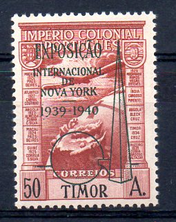 1507.jpg -     Lote:    1507            Timor       Descrição:         1939 &mdash; Império Colonial Português c/ sobrecarga "Exposição Internacional de Nova York 1939-1940". CE CA 7A, 5A castanho avermelhado. Valor de catálogo &euro; 225,00.        ***       Valor Base:     &euro; 55,00     Valor Venda:     &euro; 60,00     