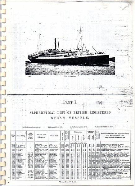 1729.jpg -     Lote:    1729                   Descrição:         Alphabetical List of British Registered Steam Vessels" &mdash; Tabela com 134 páginas.        Livro       Valor Base:     &euro; 15,00     Valor Venda:     &euro; 22,00     