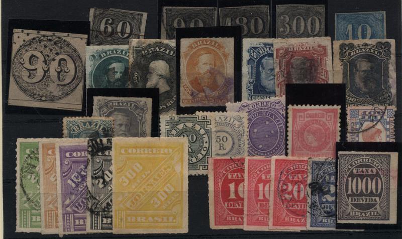 1800.jpg -     Lote:    1800                   Descrição:      Brasil   &mdash; Lote composto por 29 selos incluindo 90 reis tipo "Olho de boi" usado. Lote a ver.        Lote       Valor Base:     &euro; 40,00     Valor Venda:     &euro; 95,00     