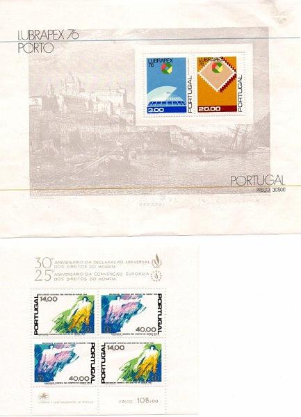 1862.jpg -     Lote:    1862                   Descrição:      Portugal * Blocos &mdash;   Lote composto por 118 blocos: CE BLC19, 24, 26(3), 28, 33, 42, 47, 50(2), 59, 79, 96, 125, 143, 145, 154(9), 153(9), 158, 159(2), 161(7), 162(9), 168(2), 170(13), 171(11), 177(8), 182(7), 184(6), 188(2), 189(10) e 190(5). Todos em novo sem sinal de charneira. Valor aproximado de catálogo &euro; 643,09.        Lote       Valor Base:     &euro; 60,00     Valor Venda:     &euro; 120,00     
