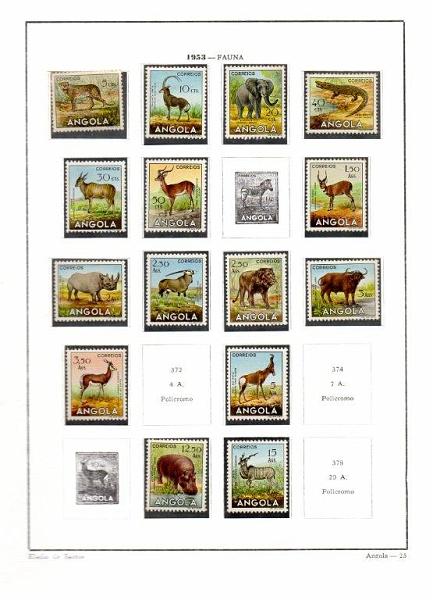 1871.jpg -     Lote:    1871                   Descrição:      Angola.   Álbum Eládio dos Santos com selos novos e usados. Lote a ver.        Lote       Valor Base:     &euro; 20,00     Valor Venda:     &euro; 42,00     