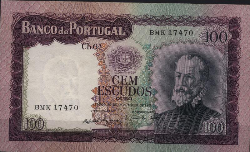 1886.jpg -     Lote:    1886                   Descrição:         1961 &mdash; Pedro Nunes. 100$00, chapa 6A. 19.12.1961. Bela.        NT       Valor Base:     &euro; 30,00     Valor Venda:     Retirado     