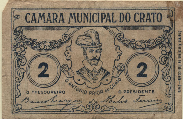 1888.jpg -     Lote:    1888                   Descrição:         Crato (Câmara Municipal). MA793, escassa, BC + Creche - Lactário Évora MA868, 2c. Escassa. BC.        CDL       Valor Base:     &euro; 8,00     Valor Venda:     Retirado     