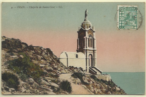 2117.jpg -     Lote:    2117      Lotes pelo Correio              Descrição:      Argélia (Capela de Santa Cruz em Orão) &mdash;   Postal ilustrado concordante com selo de 30c verde, obliterados com carimbo ilegível.        PM       Valor Base:     &euro; 10,00     Valor Venda:     Retirado     