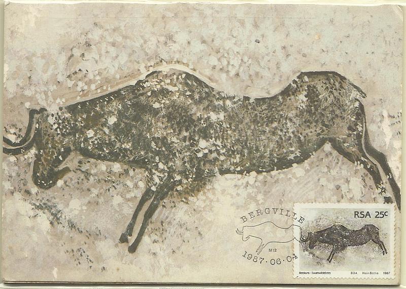 2120.jpg -     Lote:    2120      Lotes pelo Correio              Descrição:         Pinturas rupestres. Lote com 4 postais máximos da África do Sul. Lote a ver.        PM       Valor Base:     &euro; 4,00     Valor Venda:     Retirado     