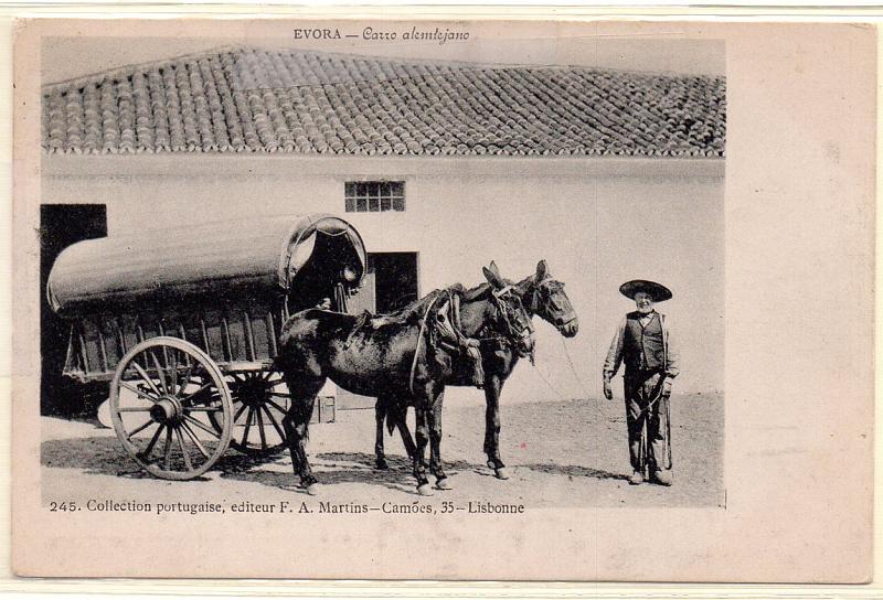 2156.jpg -     Lote:    2156      Lotes pelo Correio              Descrição:         Costumes portugueses * Évora &mdash; Carro alentejano.        PI       Valor Base:     &euro; 7,00     Valor Venda:     Retirado     
