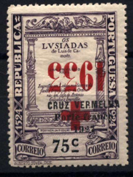 2301.jpg -     Lote:    2301      Lotes pelo Correio       Portugal       Descrição:         1933 &mdash; Porte Franco. Cruz Vermelha Portuguesa. Selos do Centenário de Luís de Camões, com sobrecarga. CE CVP44. Selo com a sobrecarga invertida.        ***       Valor Base:     &euro; 6,00     Valor Venda:     &euro; 8,00     