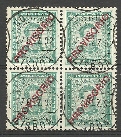 2352.jpg -     Lote:    2352      Lotes pelo Correio       Portugal       Descrição:         1892/93 &mdash; D. Luís I. Sobrecargas "PROVISORIO". CE83, 10 reis verde, denteado 11 &frac12;, sobrecarga c. Quadra. Valor de catálogo &euro; 67,60.        O       Valor Base:     &euro; 6,00     Valor Venda:     &euro; 10,00     
