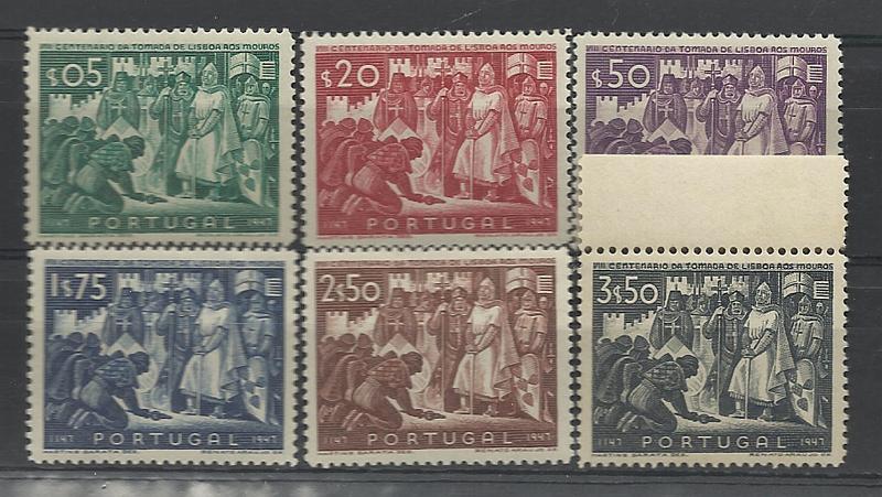 2398.jpg -     Lote:    2398      Lotes pelo Correio       Portugal       Descrição:         1947 &mdash; 8.º Centenário da Tomada de Lisboa aos Mouros. CE685/690. Série completa. Valor de catálogo &euro; 76,00.        ***       Valor Base:     &euro; 17,00     Valor Venda:     Retirado     