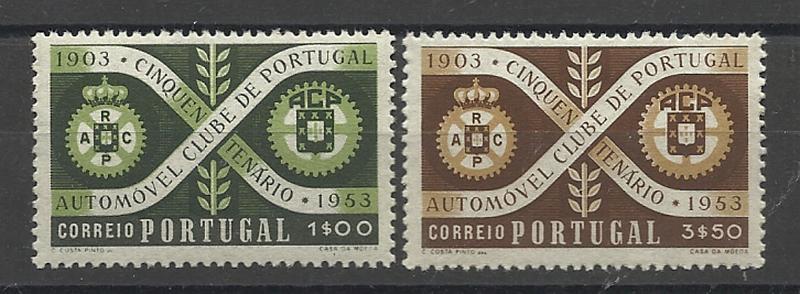 2413.jpg -     Lote:    2413      Lotes pelo Correio       Portugal       Descrição:         1953 &mdash; Cinquentenário do Automóvel Clube de Portugal. CE782/83. Série completa. Valor de catálogo &euro;28,30.        ***       Valor Base:     &euro; 6,00     Valor Venda:     &euro; 9,00     