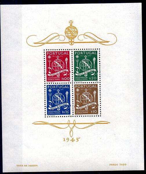 2442.jpg -     Lote:    2442      Lotes pelo Correio       Portugal       Descrição:         1945 &mdash; Centenário da Escola Naval. CE BLC9. Valor de catálogo &euro; 50,50.        BLC**       Valor Base:     &euro; 10,00     Valor Venda:     &euro; 14,00     