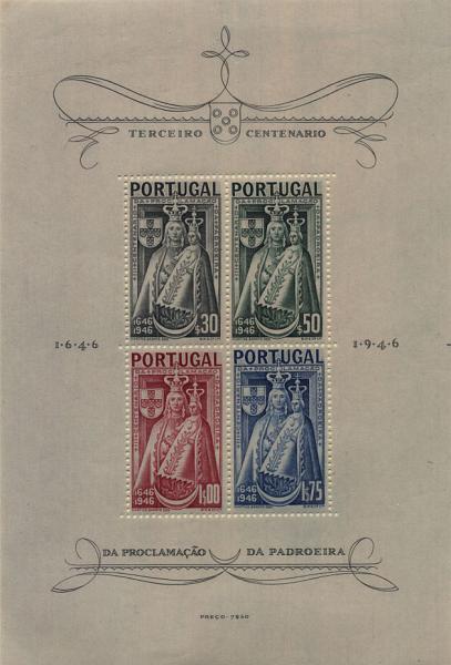 2443.jpg -     Lote:    2443      Lotes pelo Correio       Portugal       Descrição:         1946 &mdash; 3.º Centenário da Padroeira. CE BLC12. Valor de catálogo &euro; 134,00.        BLC***       Valor Base:     &euro; 22,00     Valor Venda:     &euro; 32,00     