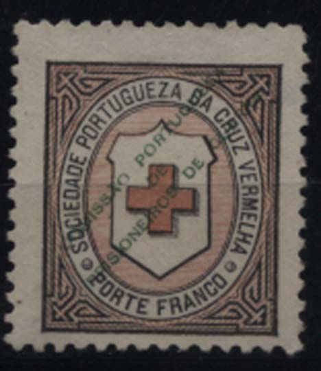 2454.jpg -     Lote:    2454      Lotes pelo Correio       Portugal       Descrição:         1916 &mdash; Porte Franco. Cruz Vermelha Portuguesa. Cruz da Convenção, com sobrecarga. CE CVP2, rosa e preto. Selo sem goma. Valor de catálogo como usado &euro; 142,00.        *       Valor Base:     &euro; 20,00     Valor Venda:     &euro; 28,00     