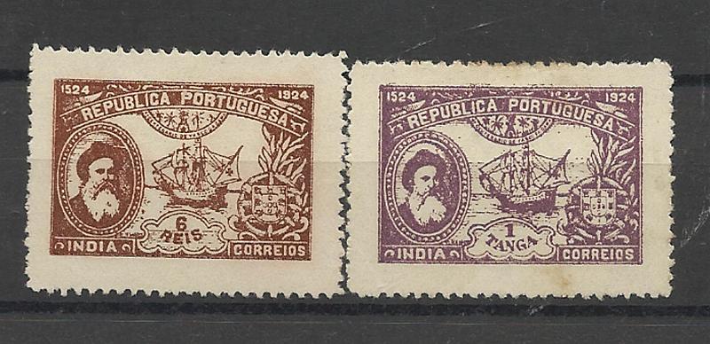 2503.jpg -     Lote:    2503      Lotes pelo Correio       Índia       Descrição:         1925 &mdash; 4.º Centenário de Vasco da Gama. Emitidos sem goma. CE323/324. Série completa. Valor de catálogo &euro; 21,30.        *       Valor Base:     &euro; 5,00     Valor Venda:     &euro; 5,00     